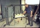 Asbestos sheet with fire bricks for the base